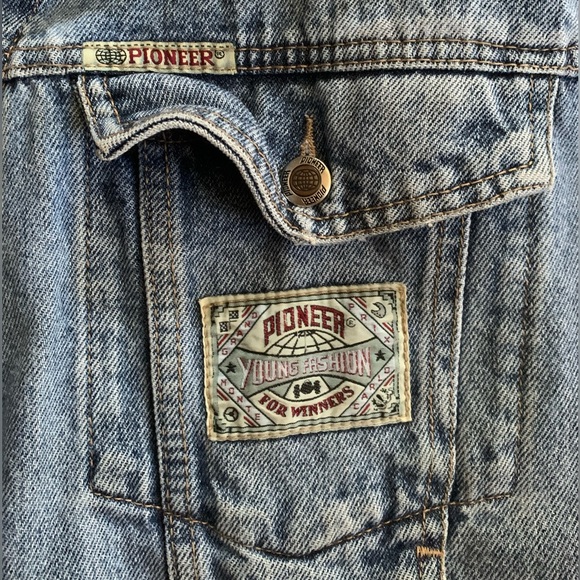 Vintage Pioneer Denim Aviator Bomber Jacket XL - Picture 9 of 9